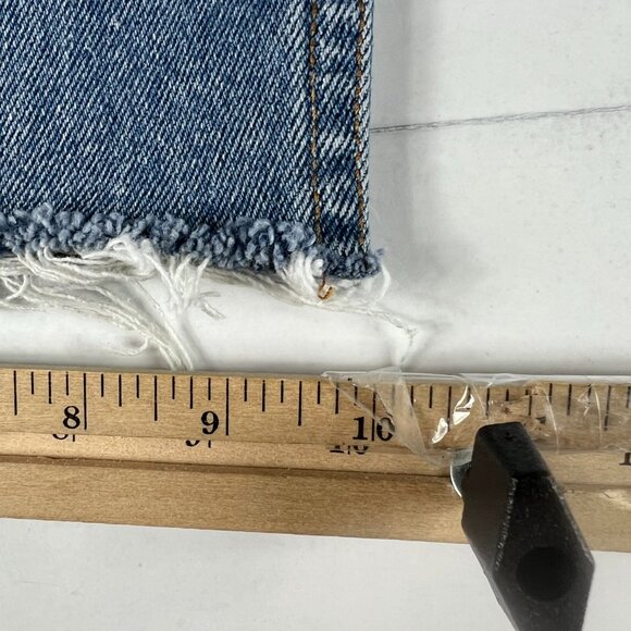 VTG Wrangler Shorts Men's 30* Blue Faded Cut Off Denim Jorts Talon Zipper Tag 32 - Picture 10 of 16